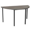 Table de réunion Demi-lune - 140 x 70 cm - Pieds carrés anthracite - imitation chêne gris