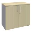 3253310146792-Armoire basse IDRA/DUAL - H72 x L80 x P47 - 2 portes - Corps alu - Dessus et portes imitati-P_79377113_1-0