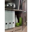3483600448460-Armoire haute MAMBO - L80 x H187 x P46 - 2 portes vitrées, 2 portes pleines - Chêne/choco-P_79381470_2-1