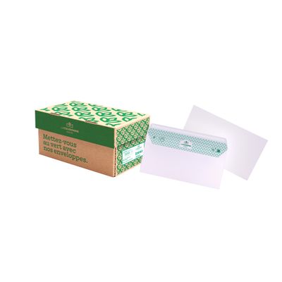 3240180230423-La Couronne - 200 Enveloppes recyclées DL 110 x 220 mm - 80 gr - sans fenêtre - extra blanc - bande a--0