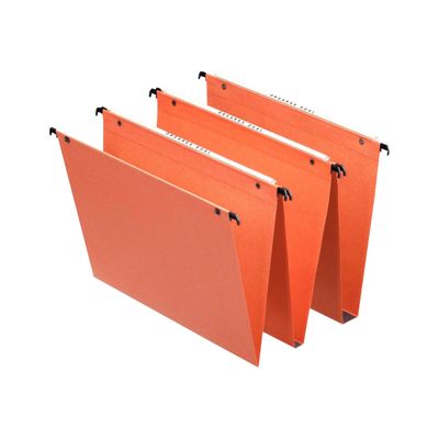 3249440216337-Esselte Dual - 25 Dossiers suspendus pour tiroirs - fond 30 mm - orange-Angle droit-0