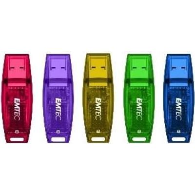 3126170120762-Emtec C410 - clé USB 2.0 - 8 Go - couleurs assorties--1