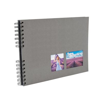 3130630150039-Exacompta Milano - Album photos 32 x 22 cm - 50 pages - gris-Angle gauche-0