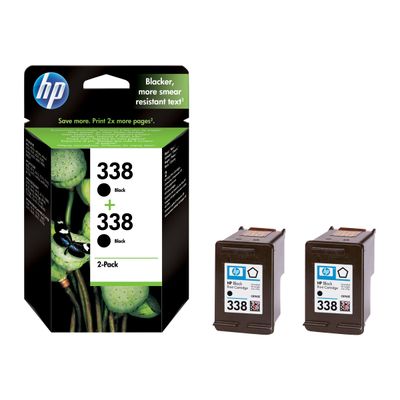 882780560413-HP 338 - Pack de 2 - noir - cartouche d'encre originale (CB331EE)-Avant-1